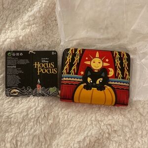Loungefly Hocus Pocus Wallet with Black Cat and Sun Design